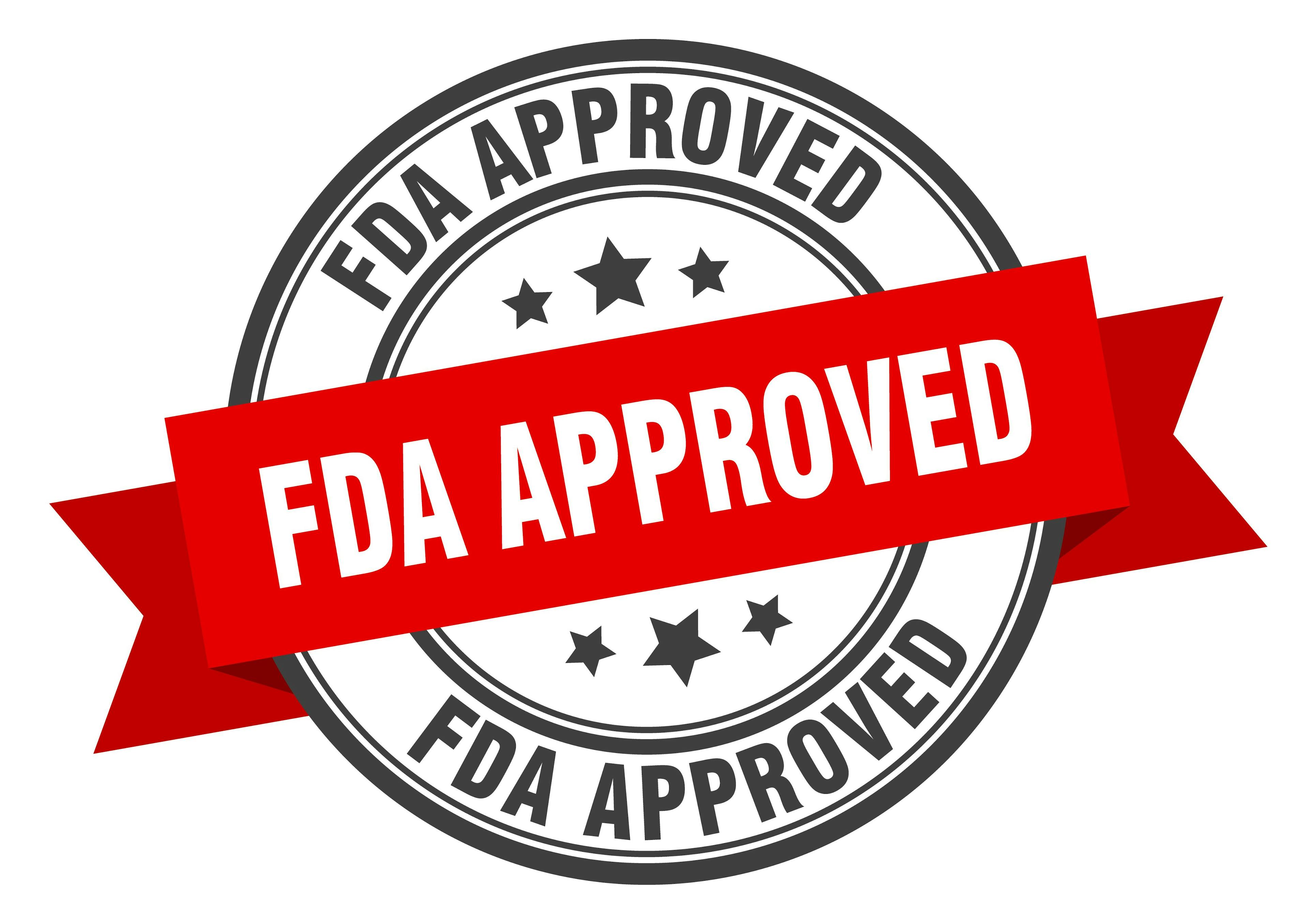 fda approved label. fda approved red band sign. fda approved - Image credit: Aquir | stock.adobe.com