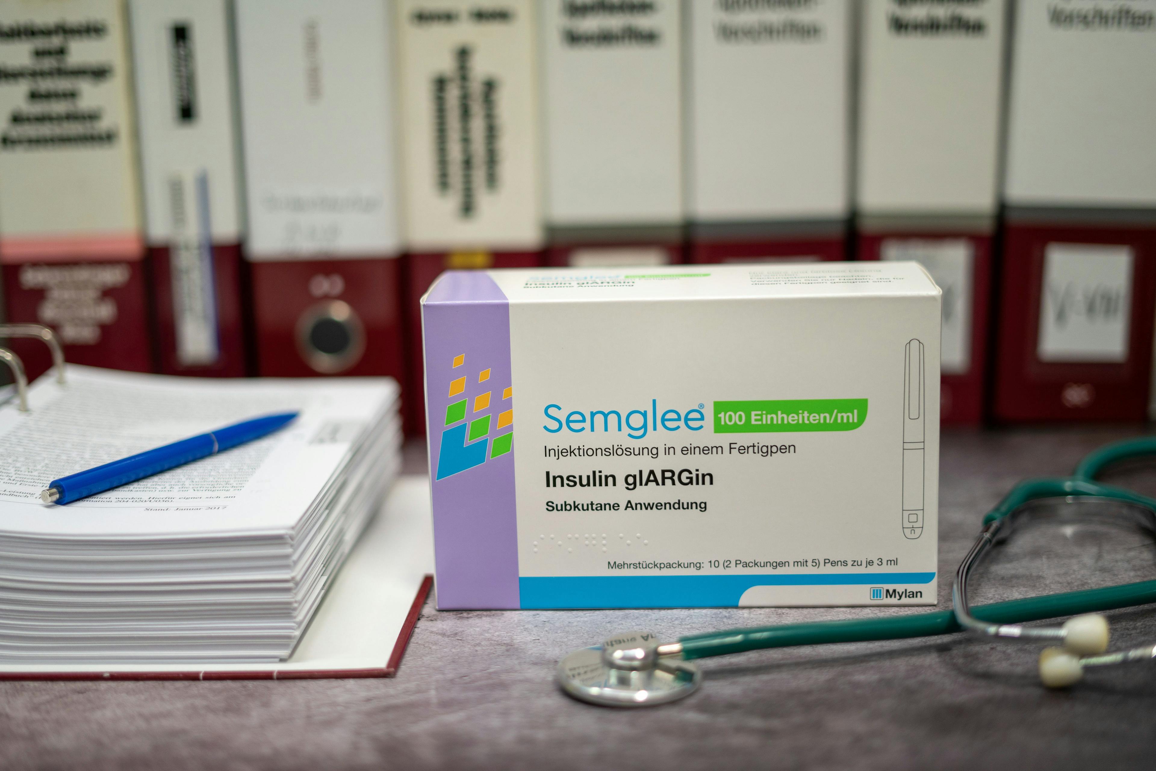 Semglee a drug containing the first interchangeable biosimilar product insulin glargine-yfgn approved in the U.S, for treatment of diabetes.