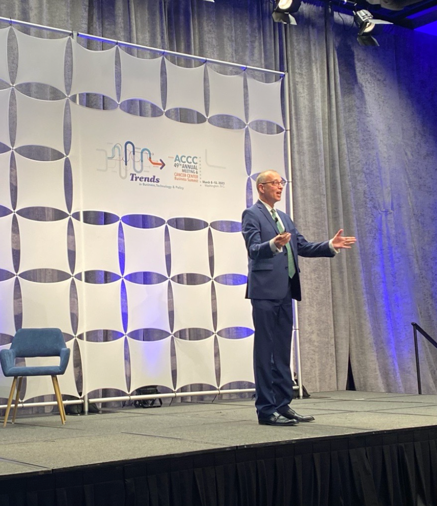 Kevin Davies, PhD, executive editor of The CRISPR Journal and GEN Biotechnology, discusses the potential of CRISPR technology during the keynote address at the ACCC Annual Meeting & Cancer Center Business Summit in Washington, DC.