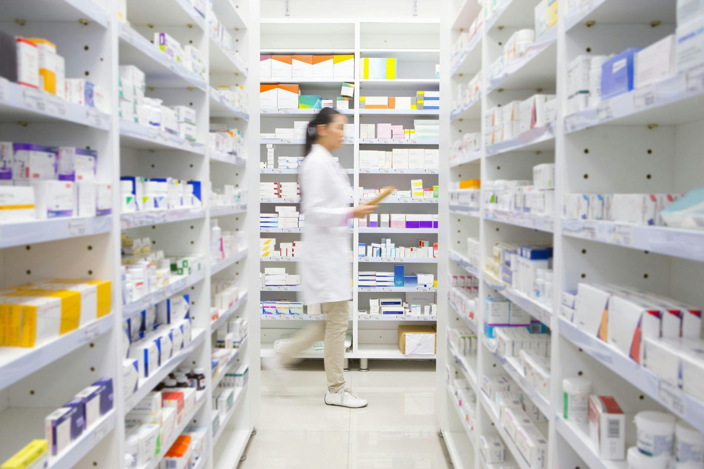 Pharmacy shelves