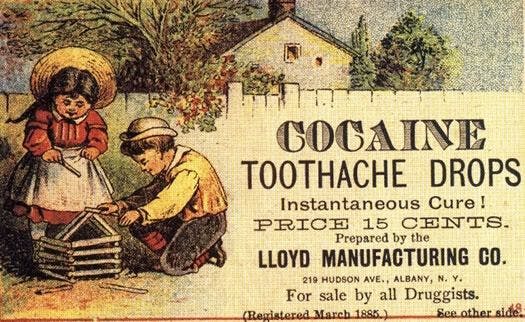 Vintage Pharmacy Ad Promoted Cocaine Toothache Drops
