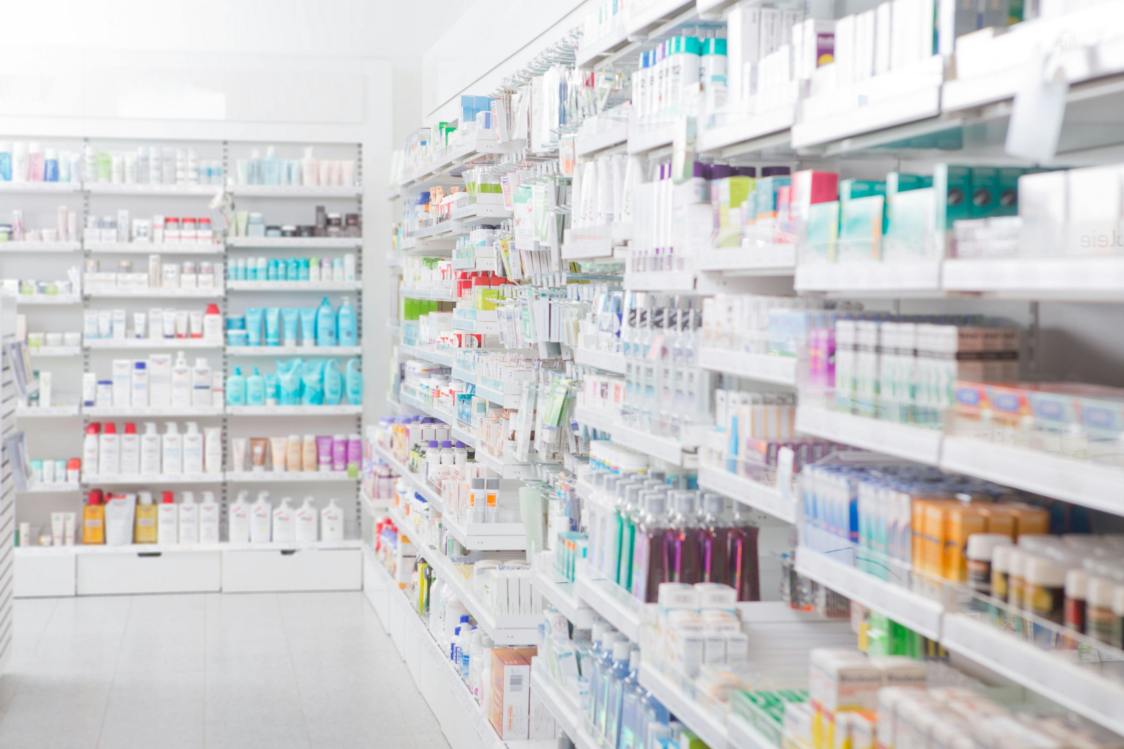 Pharmacy shelves, interior