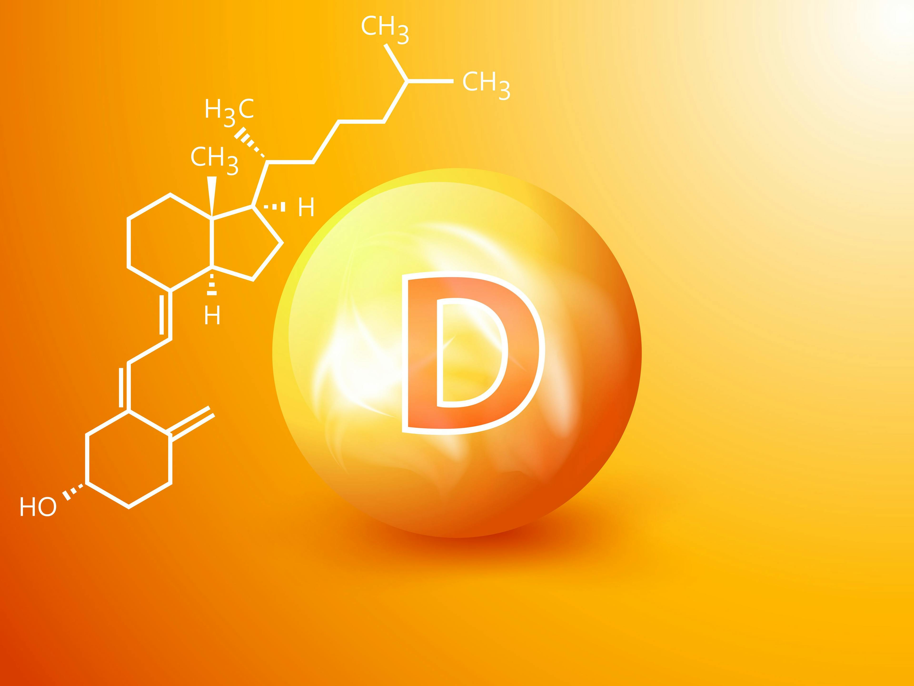 Nutrition sign vector concept. The power of vitamin D. Chemical formula. Credit: Katsiaryna Hatsak - stock.adobe.com