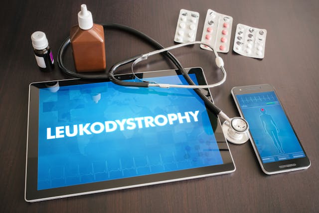 Leukodystrophy diagnosis on tablet screen with stethoscope -- Image credit: ibreakstock | stock.adobe.com