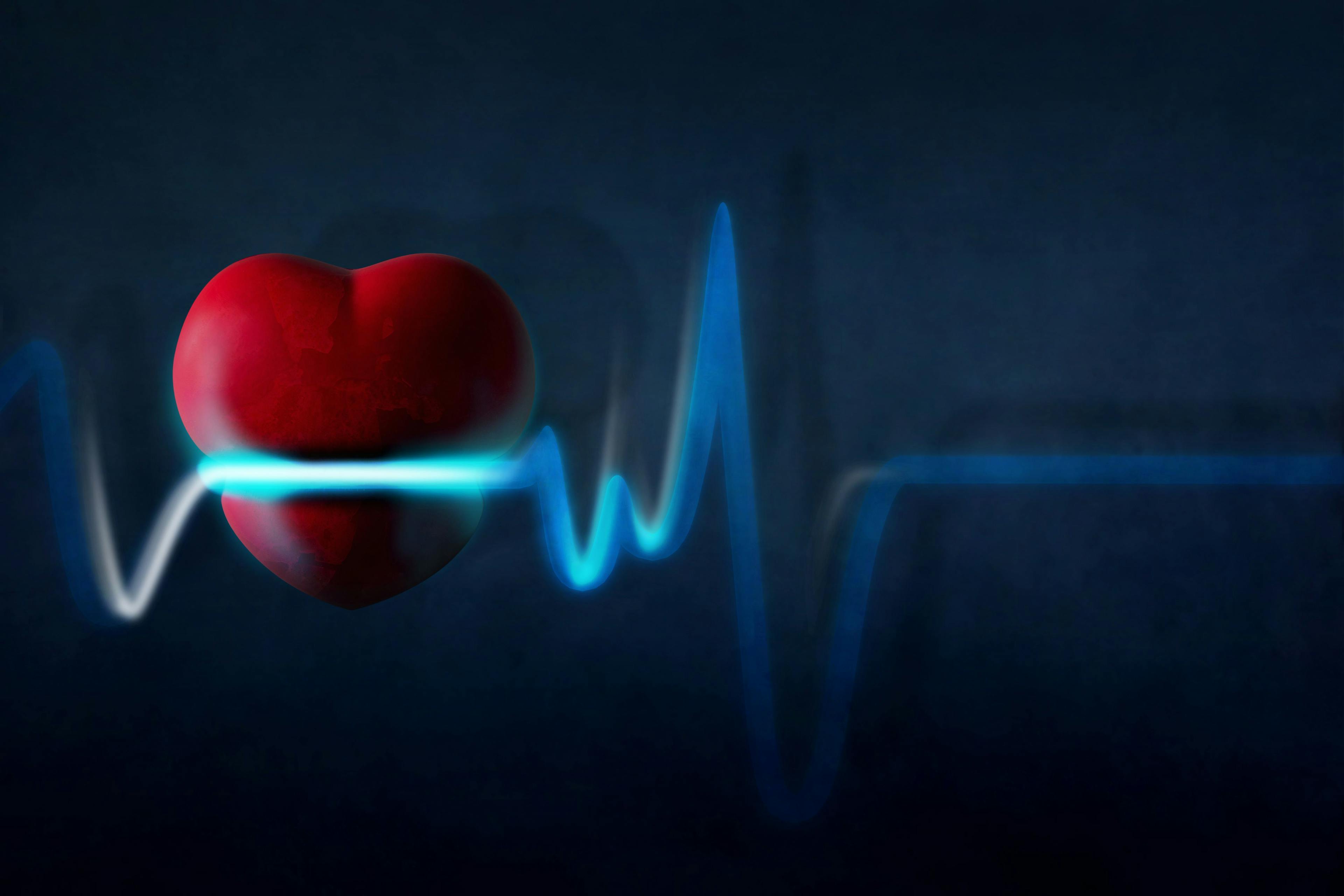 Heart Pain or Attack Concept, Healthcare and Problem present by Stressed Grunge Heart and Rate Beat. Credit: blacksalmon - stock.adobe.com