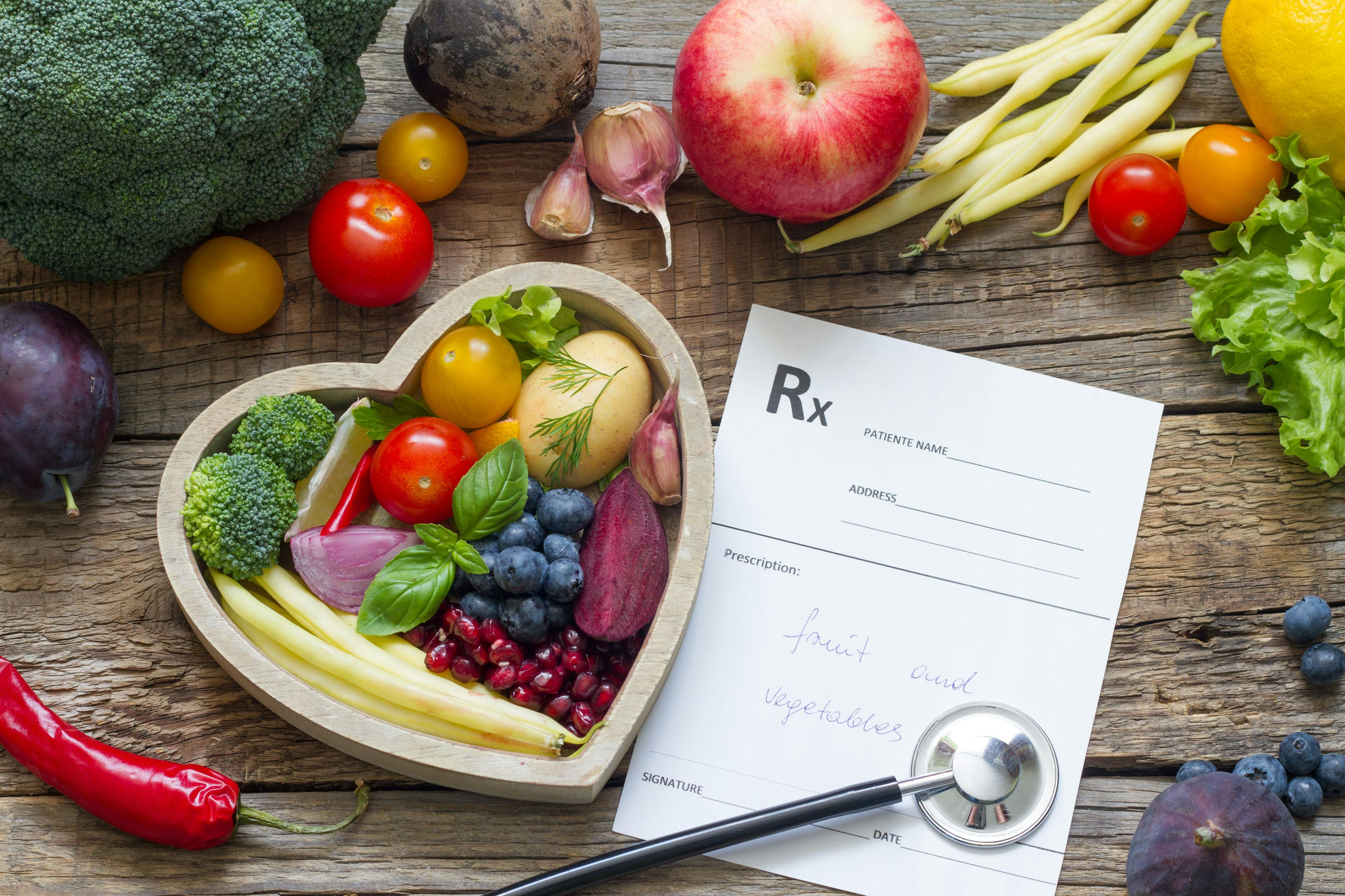 Healthy food in heart stethoscope and medical prescription diet and medicine concept - Image credit: udra11 | stock.adobe.com
