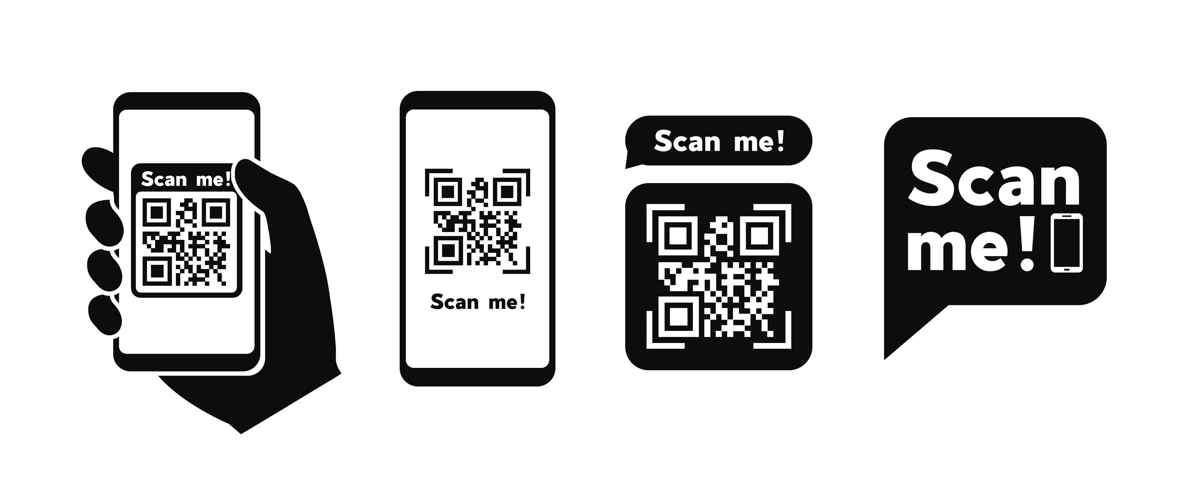 Scan QR code flat icon with phone. Barcode. Vector illustration. Credit: 4zevar - stock.adobe.com