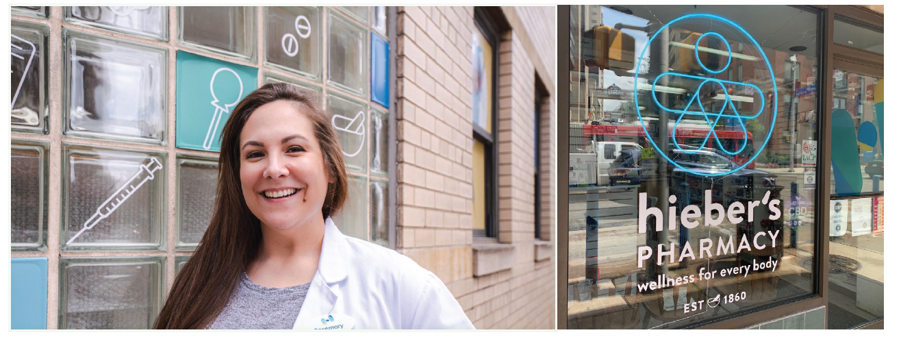 Rosemary Sassic-Mihalko, PharmD, stands in front of Hieber’s Pharmacy |  Image credit: Pittsburgh Flyover