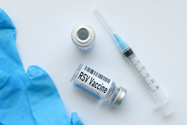 RSV vaccine vial with syringe -- Image credit: MargJohnsonVA | stock.adobe.com