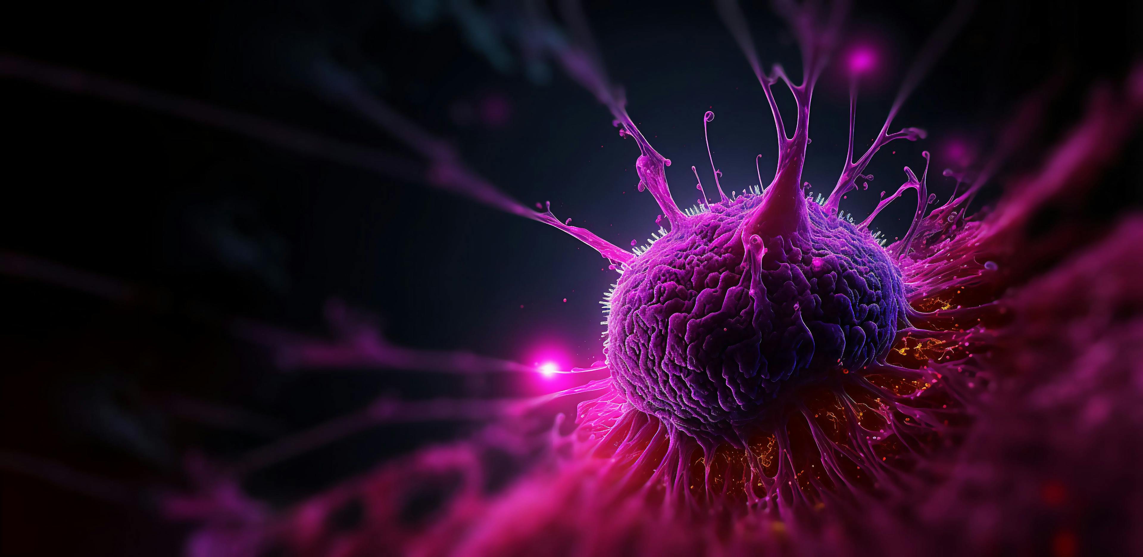 Tumor microenvironment concept with cancer cells, T-Cells, nanoparticles, cancer associated fibroblast layer of tumor microenvironment normal cells, molecules, and blood vessels 3d rendering - Image credit: Catalin | stock.adobe.com