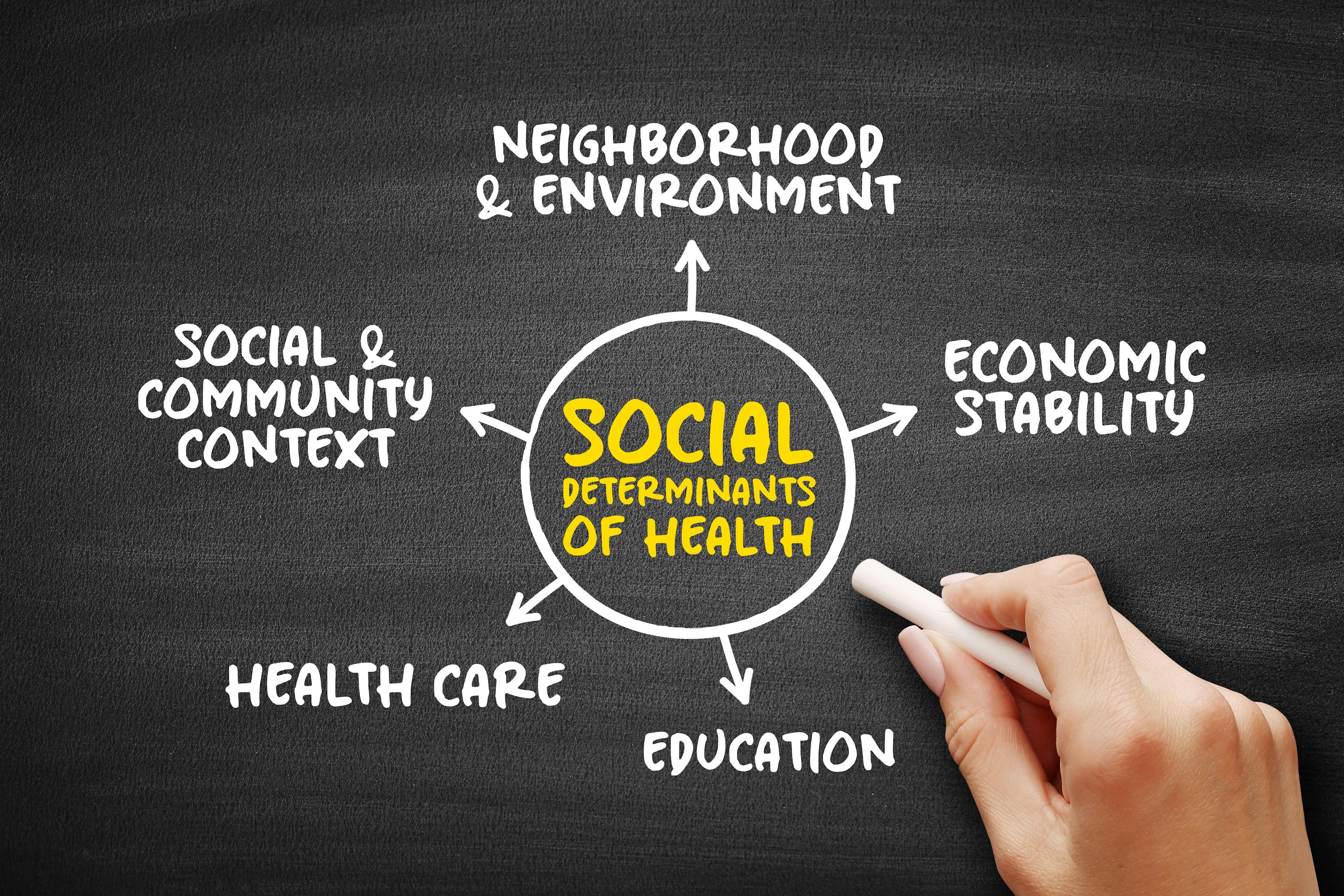 Social determinants of health - economic and social conditions that influence individual and group differences in health status. Credit: dizain - stock.adobe.com
