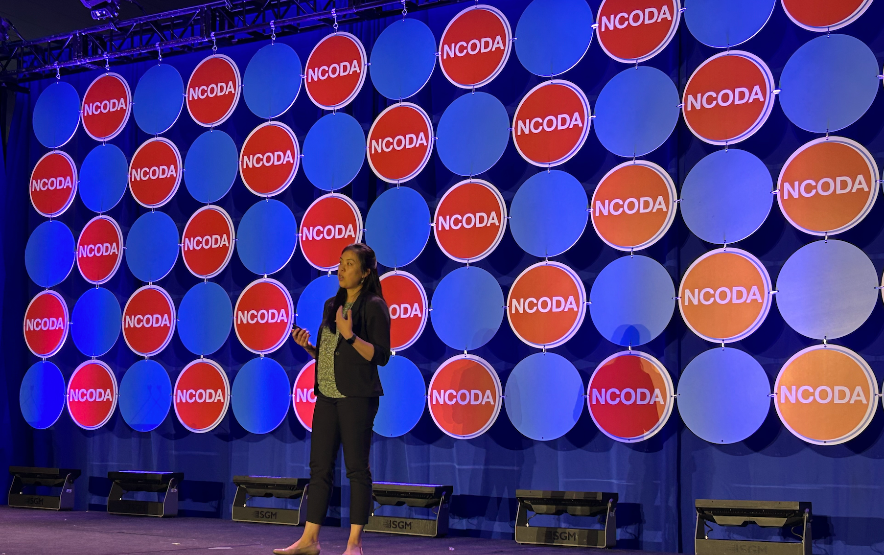 Teresa Thakrar, PharmD, BCOP, of GlaxoSmithKline, discusses the latest developments in immunotherapies that treat blood cancers during a session at the 2023 NCODA International Spring Forum.